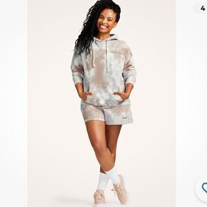 PELOTON Tie-Dye Downtown Sweater Short Set Medium
